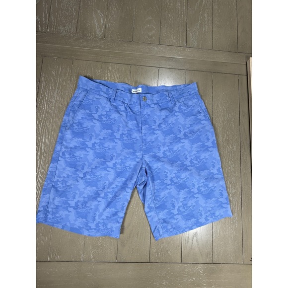 Peter Millar Shorts Mens 38 Blue Camo Golf Chino Stretch Lightweight Casual - Picture 2 of 13